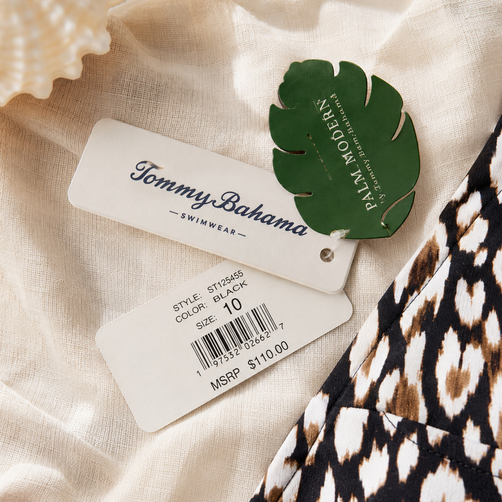 NWT Tommy Bahama Palm Modern Safari Cat One Piece Swimsuit 10 $110 - Picture 5 of 6